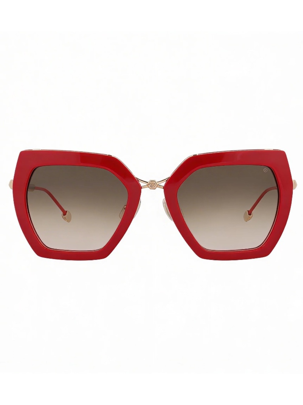 NWT | Philipp Plein | Red Cat-Eye Sunglasses | SPP097S - Gold Detail - Picture 2 of 7